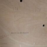 Reupholstered mid-century teak chair / Danish modern design / wool felt / 1960s