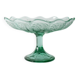 Glass Pedestal Bowl / Vintage Georgia Green Fruit Bowl / Ukraine / 1950s