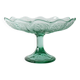 Bol en verre sur pied / Bol à fruits vert de Géorgie vintage / Ukraine / Années 1950