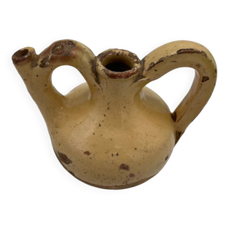 Orjol yellow glazed terracotta pitcher France south west 19th century