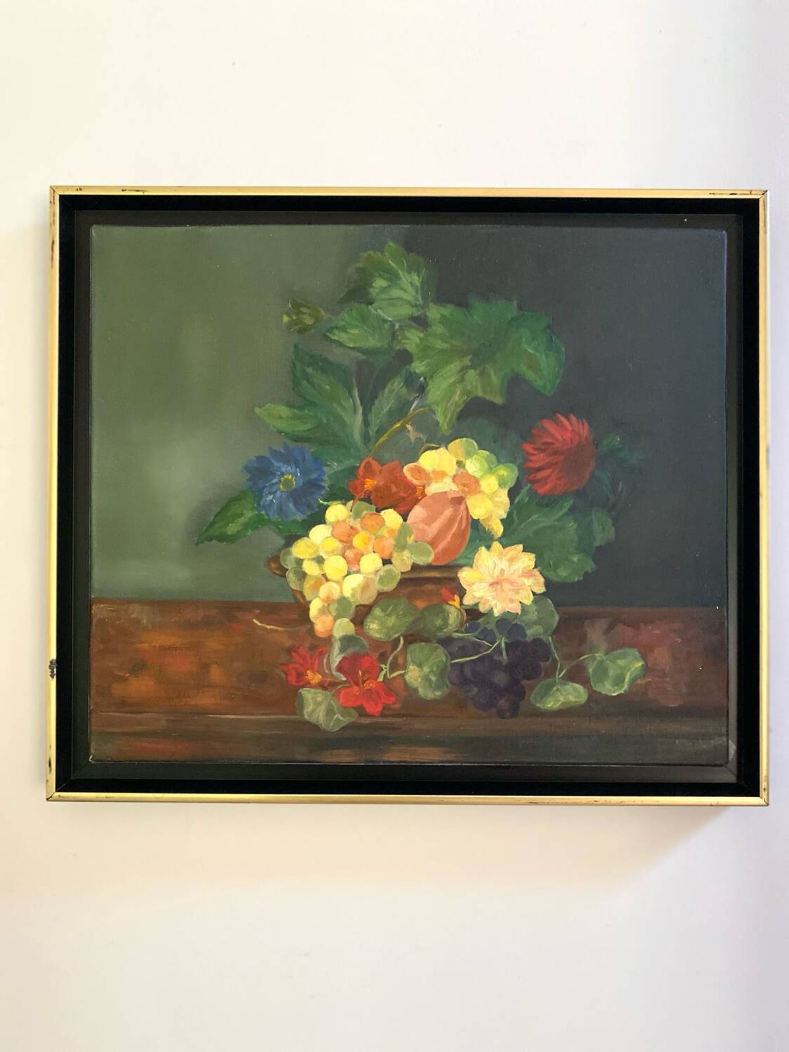 Framed antique oil painting