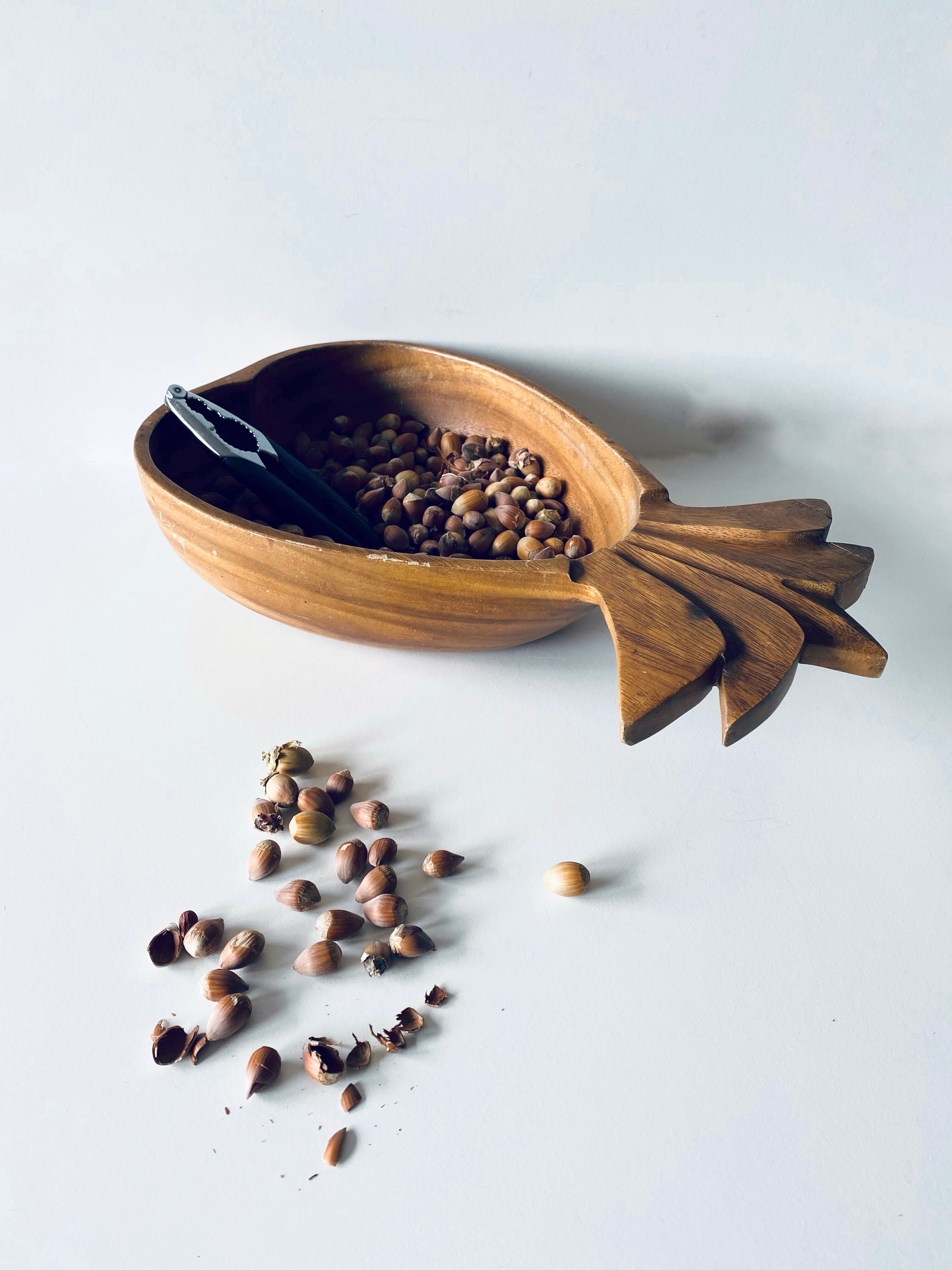 Vintage wooden pineapple cut