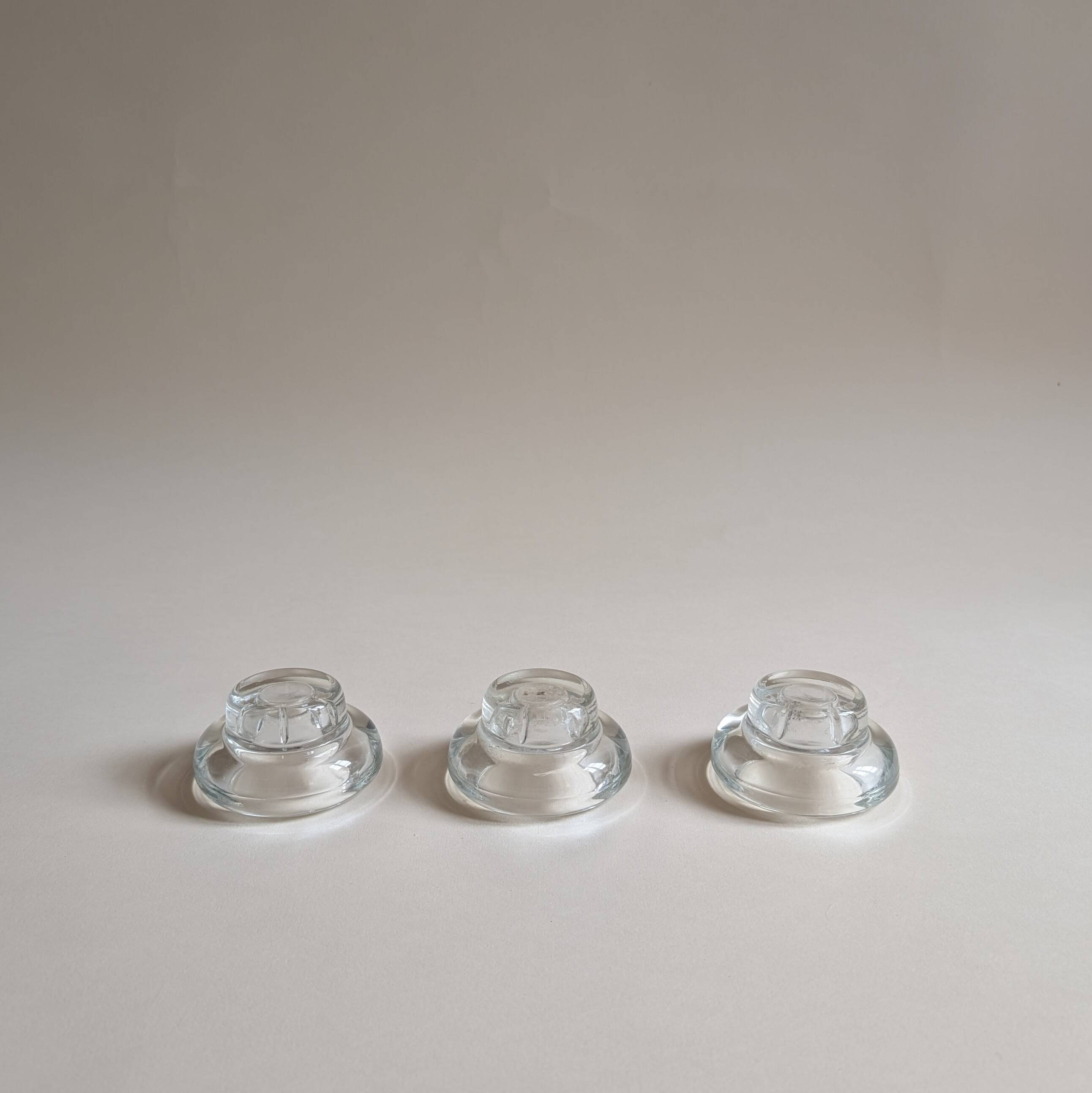 Set of 3 glass candle holders