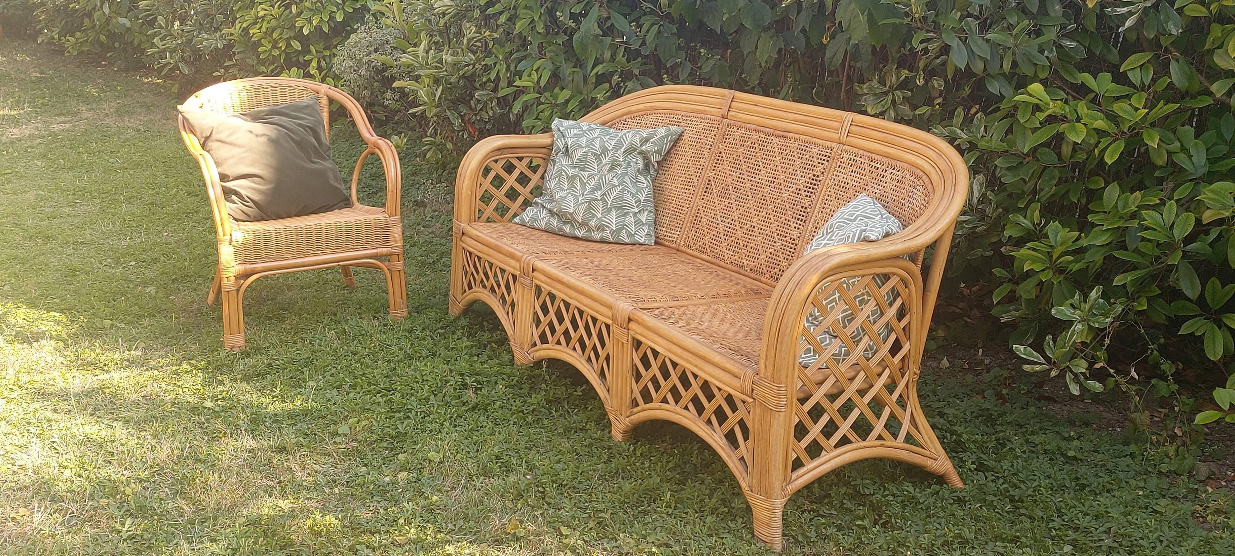 Rattan armchair