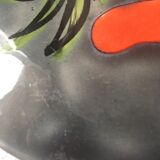 Blue flower underside signed La Roue de Vallauris