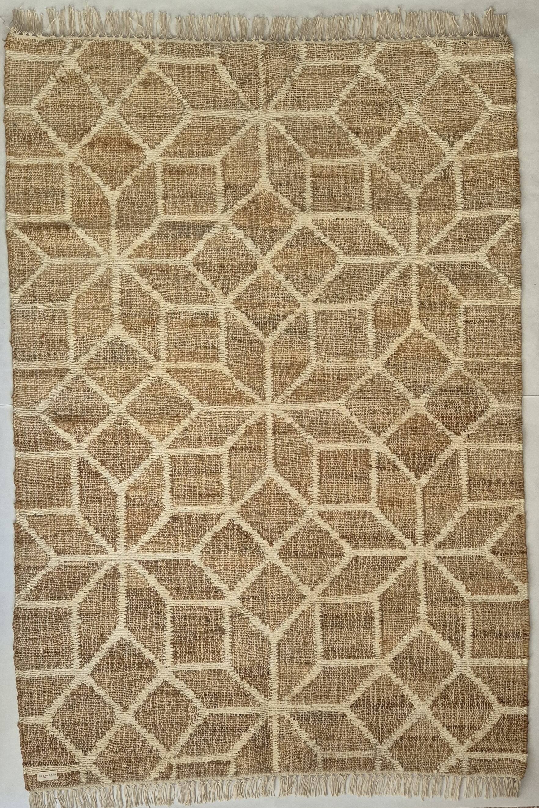 Natural Handwoven Cotton Jute Rug – Sarva Casa Pari