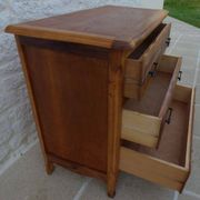 3-drawer solid natural wood chest of drawers with black handles - Completely restored
