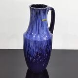 Handle vase West Germany 407-35 in vintage blue ceramic Scheurich 70'S
