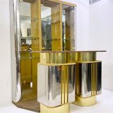 Meuble bar avec dessus en marbre rouge