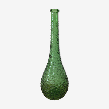 Carafe Empoli green relief small bubbles