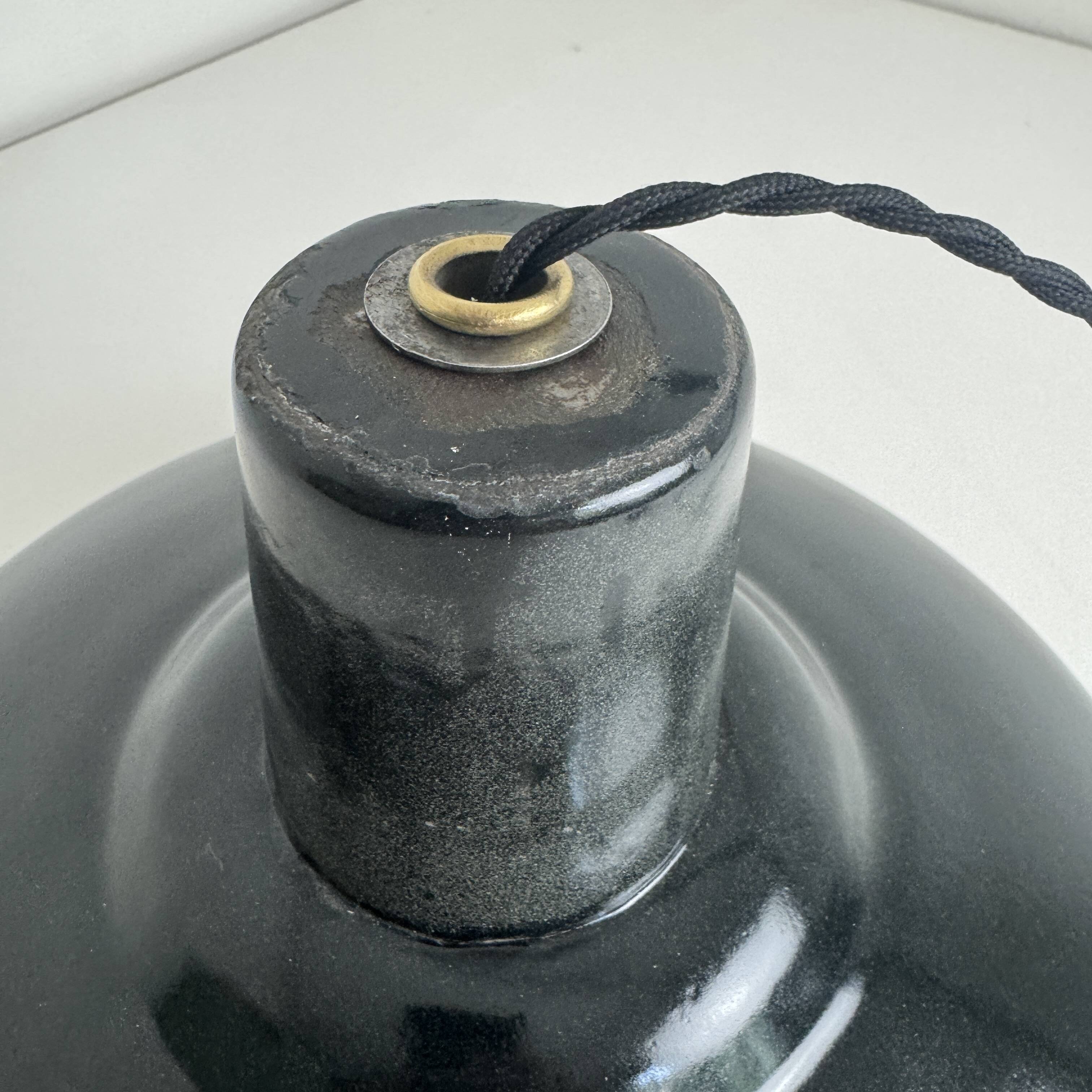 Old enamelled workshop suspension 36 cm industrial