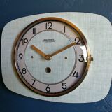 Vintage formica clock silent rectangular wall clock "Manufrance green"