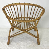 Rattan shell armchair