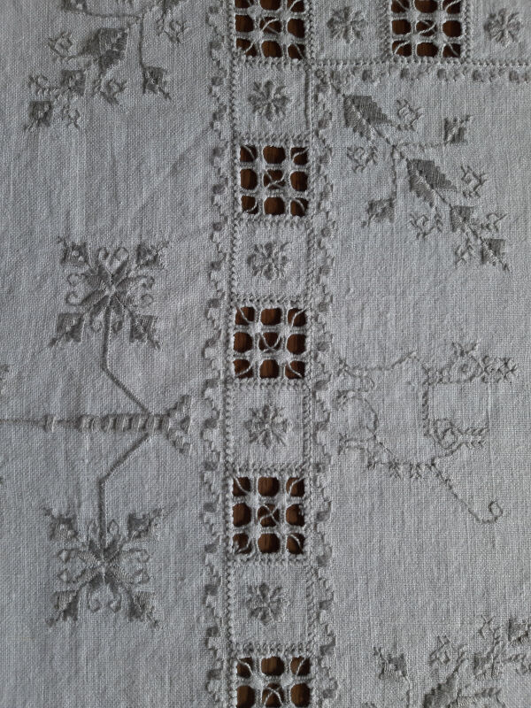 Old linen/cotton and fine embroidery