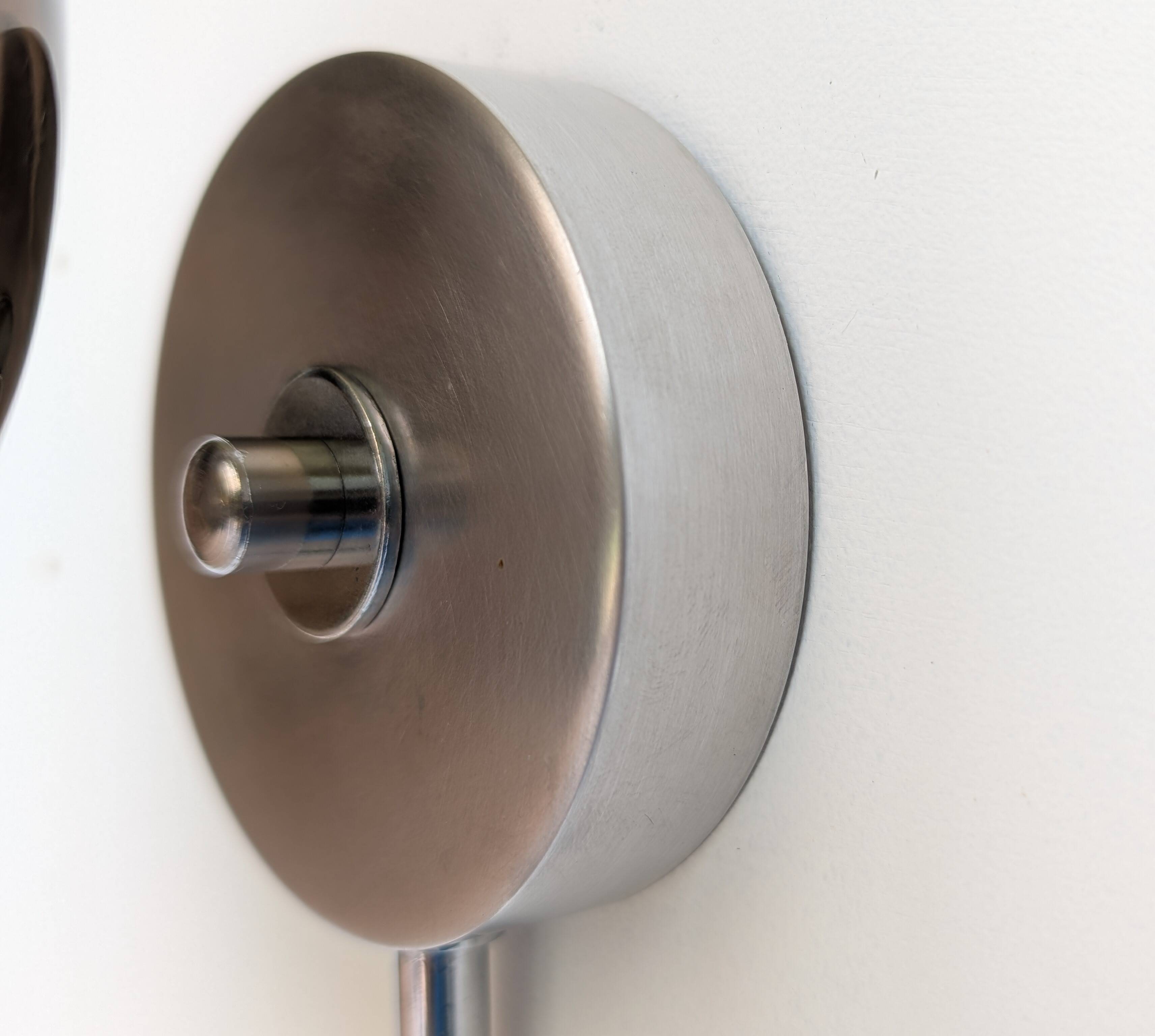 Pair of chrome and glass wall lights