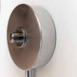 Pair of chrome and glass wall lights