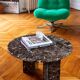 Round brown marble table