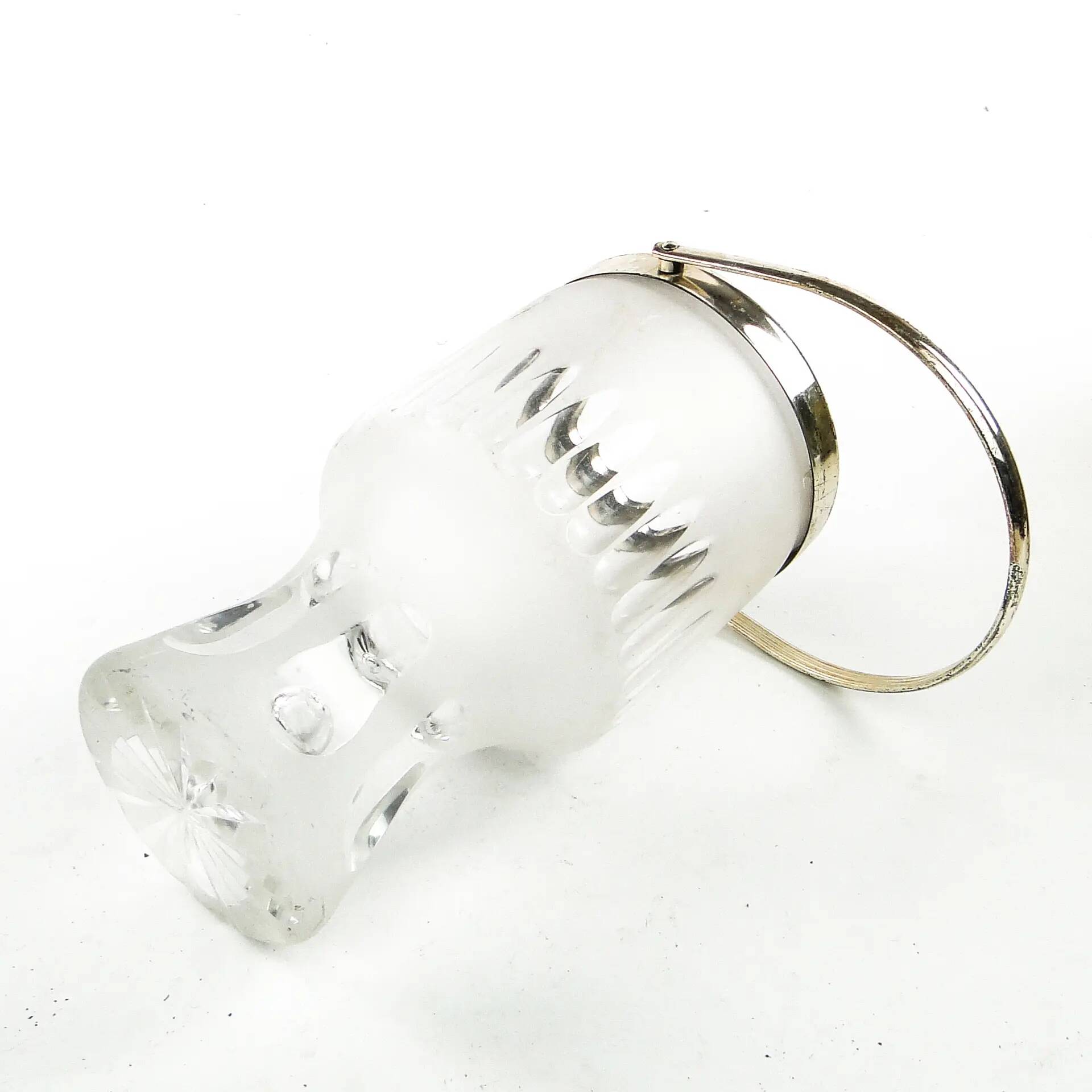 Art Deco ice bucket, glass, Val Saint Lambert, Belgium, 1950s
