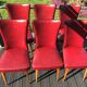 Six chaises pieds fuseaux 1950