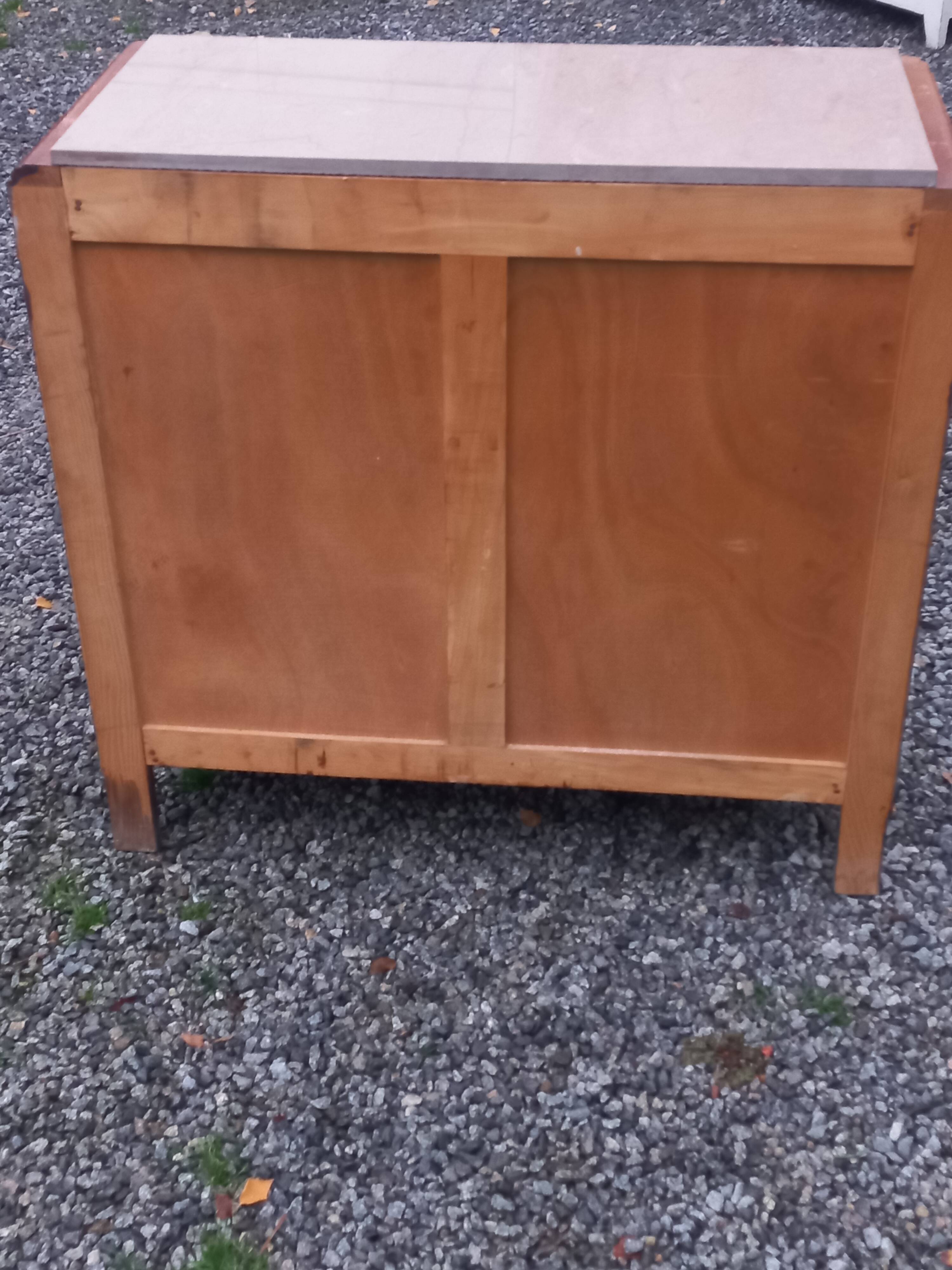 Commode en chêne pieds compas 4 tiroirs, 1950