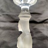 Paire d'anciens bougeoirs enverre Marie et Jésus