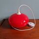 Suspension vintage en opaline rouge, années 1960-70