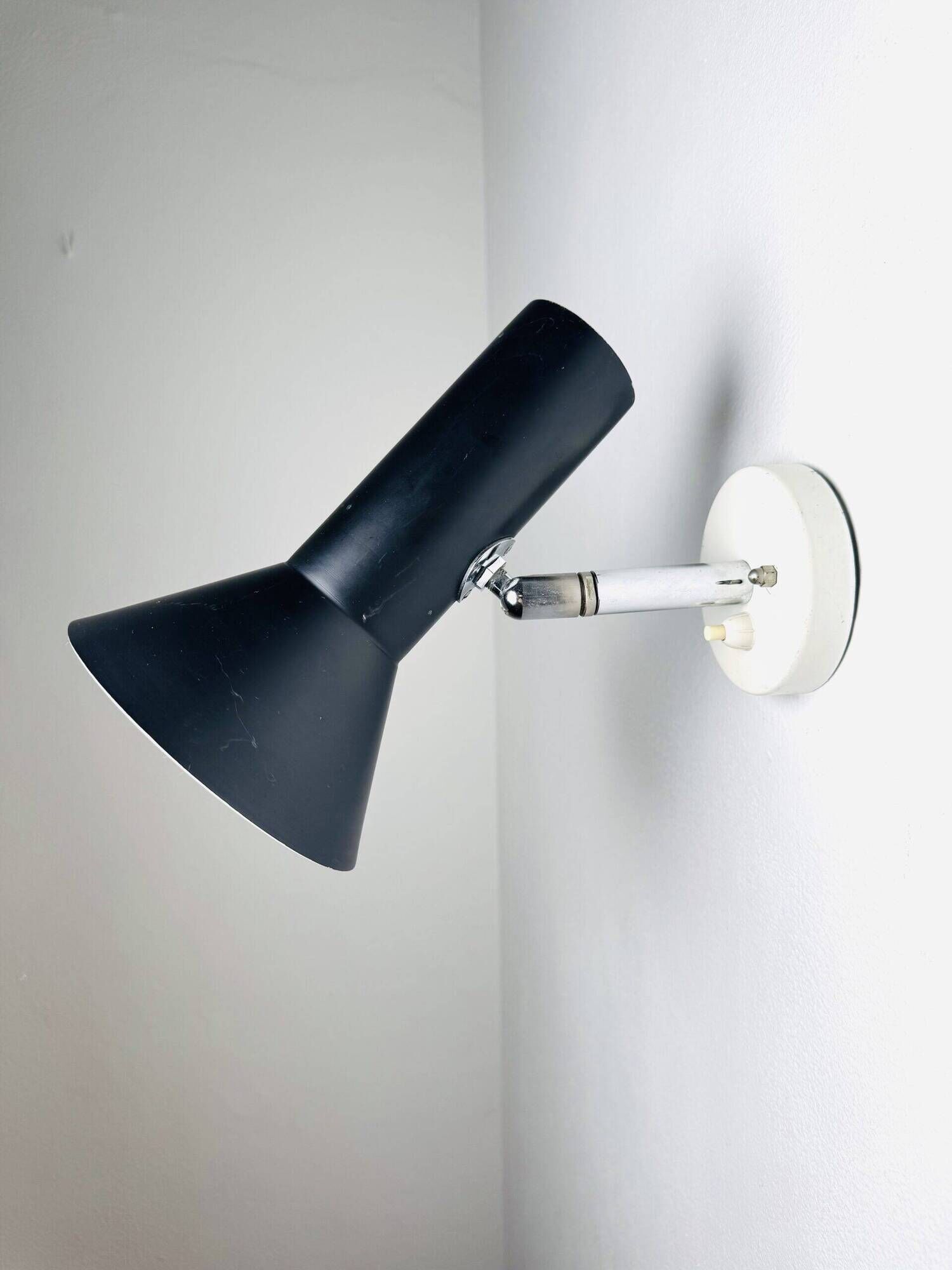Pair Of C-1524 Adjustable Wall Lamps In Black By Raak Amsterdam, The Netherlands, 1960S
