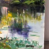 The Eure in Criqueboeuf, oil on canvas signed Quesney, 2000