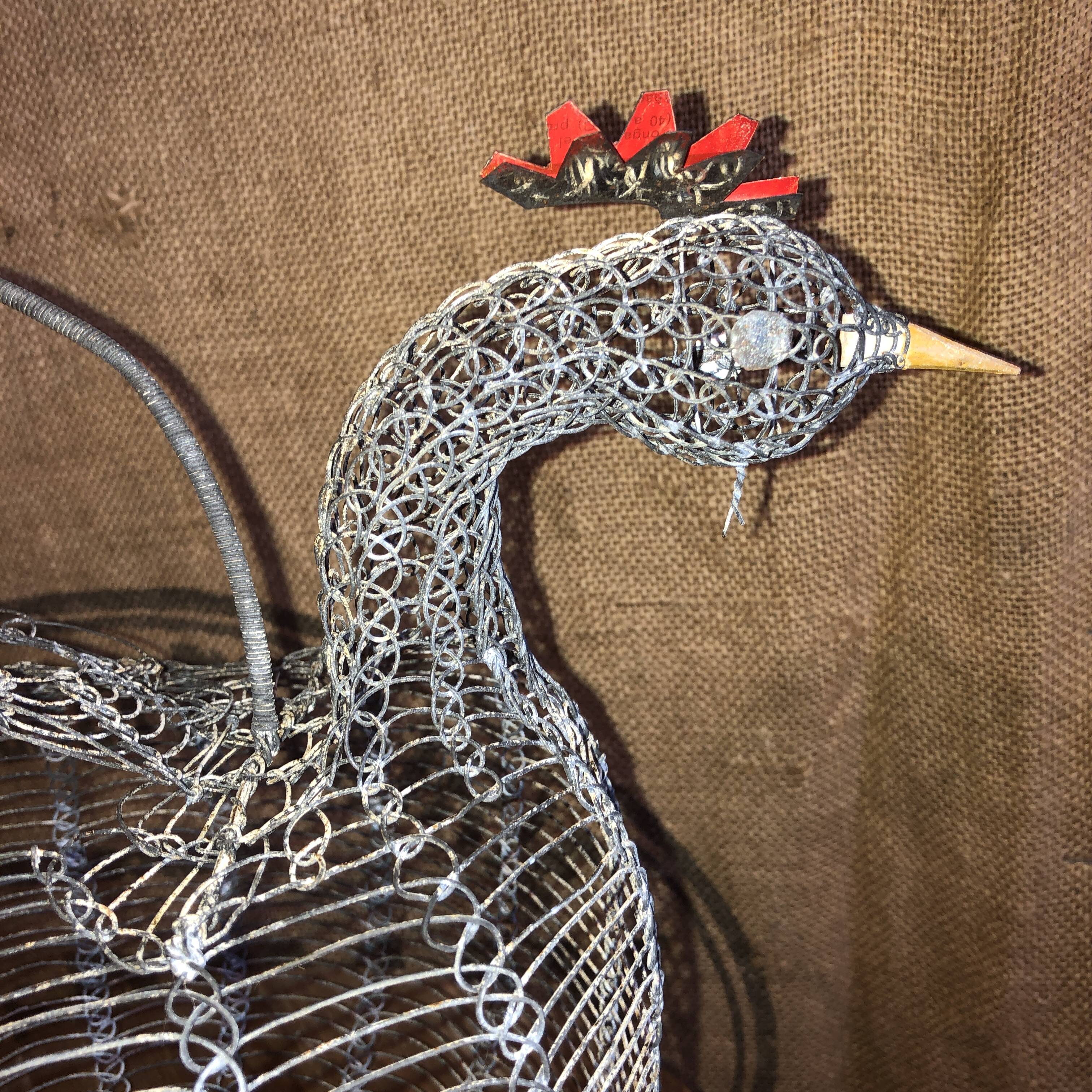 Old wire and mesh egg basket