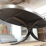 Oval ceramic coffee table 60 70 vintage Jaffeux