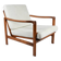 Scandinavian armchair in teak and cream fabric by Baczyk, 1960s, restored.