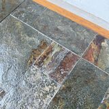 Table basse en chêne et ardoise 1950