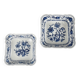 Pair of square dishes in Blue Onion porcelain Kahla – East Germany, 1960–1980