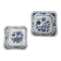 Pair of square dishes in Blue Onion porcelain Kahla – East Germany, 1960–1980