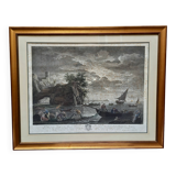 Engraving by Joseph Vernet (1714-1789), published by Jacques Duret, Fishing by Lantern Light