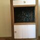 Oak and marble bedside table
