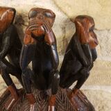 Ancien grand masque mural africain en bois sculpté