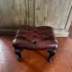 Vintage 1970s Chesterfield red leather footrest