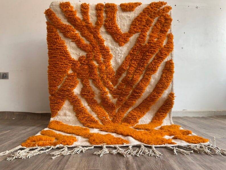 Handmade pure wool Moroccan rug size 1.4/2.6 m