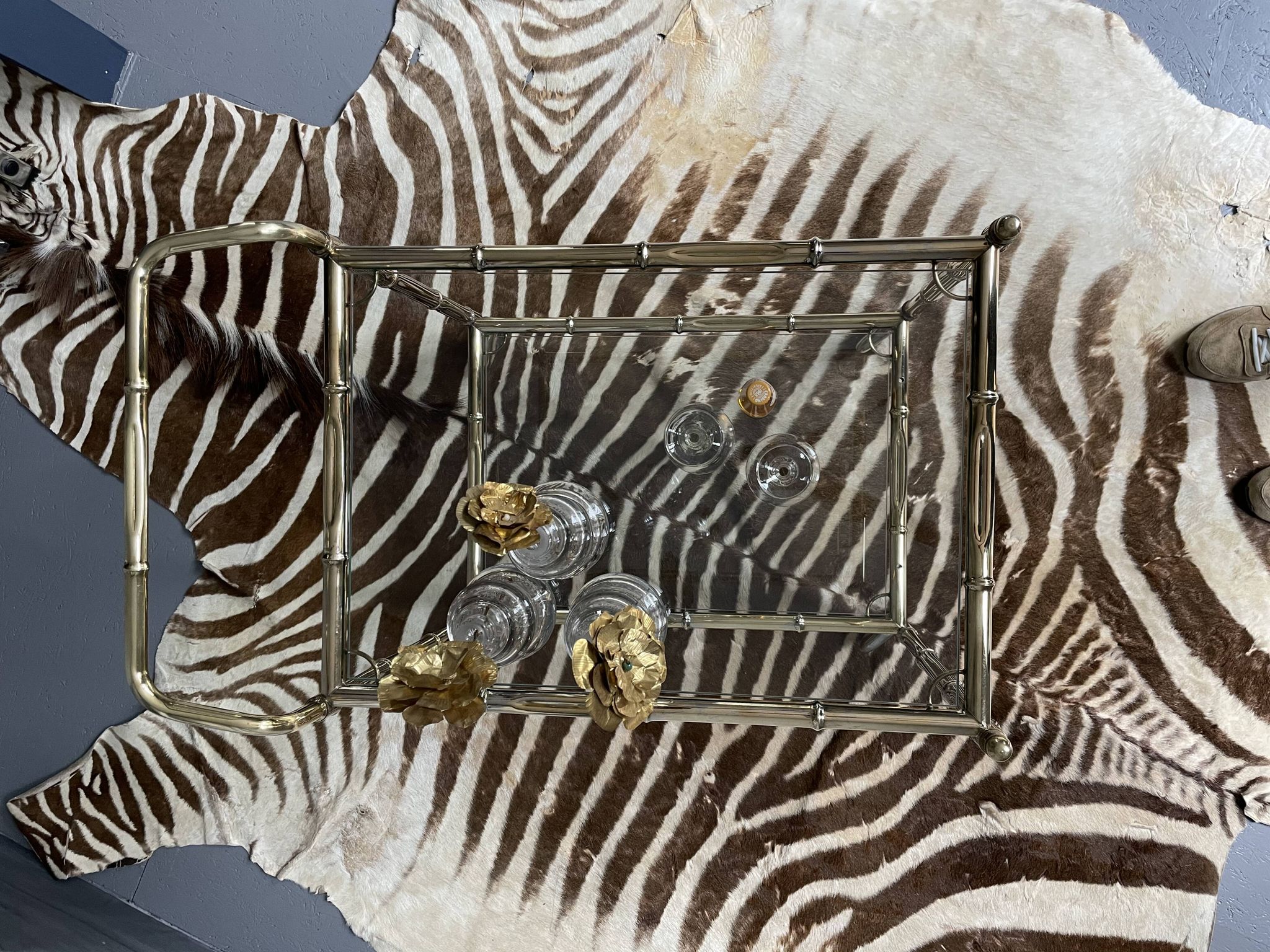 Vintage Golden Bar Cart