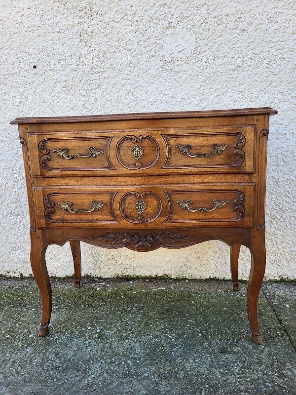 Chest of drawers in walnut jigsaw 2 drawers