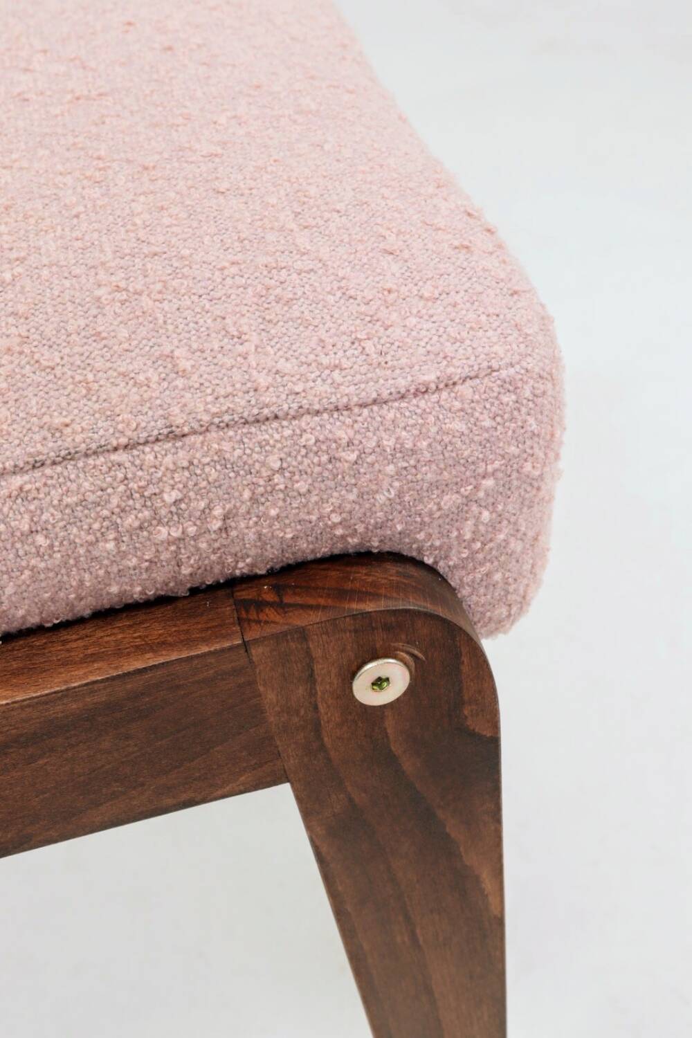 Vintage pink boucle tabouret modern design set of 2