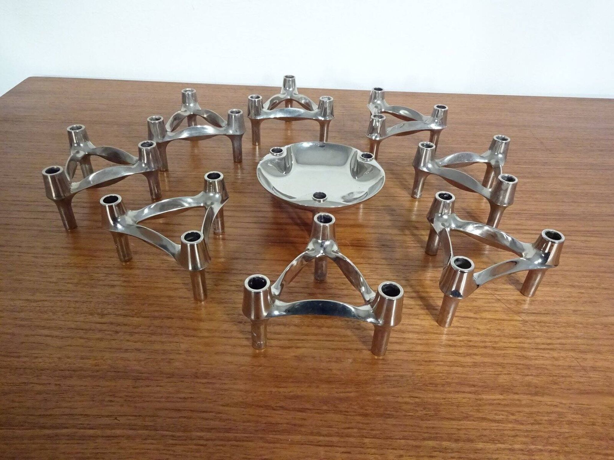 Candleholders by Ceasar Stoffi & Fritz Nagel for BMF, 1960s, Set of 9
