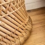 4 tabourets corde et rotin