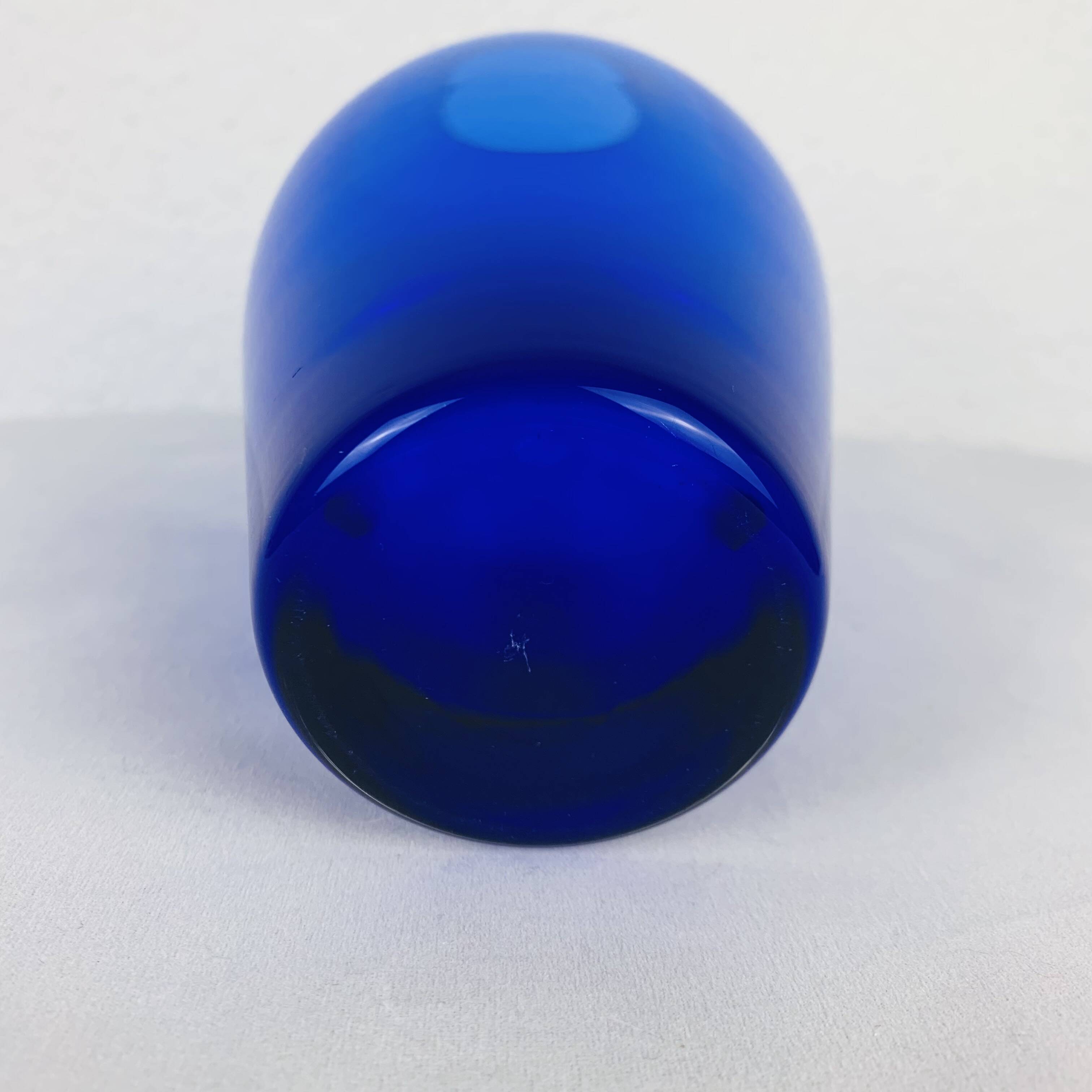 Scandinavian glass vase Riihimaki blue Tamara Aladin