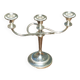 Bougeoir chandelier triple métal patiné