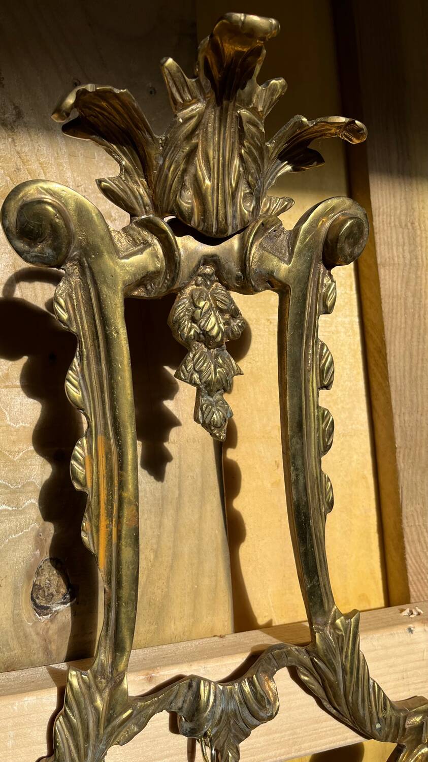 Pair of LXV style gilt bronze wall lights