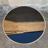 Vintage brass and glass pedestal table