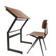 Bureau industriel des années 70 Pays-Bas Marko Galvanitas avec sa chaise