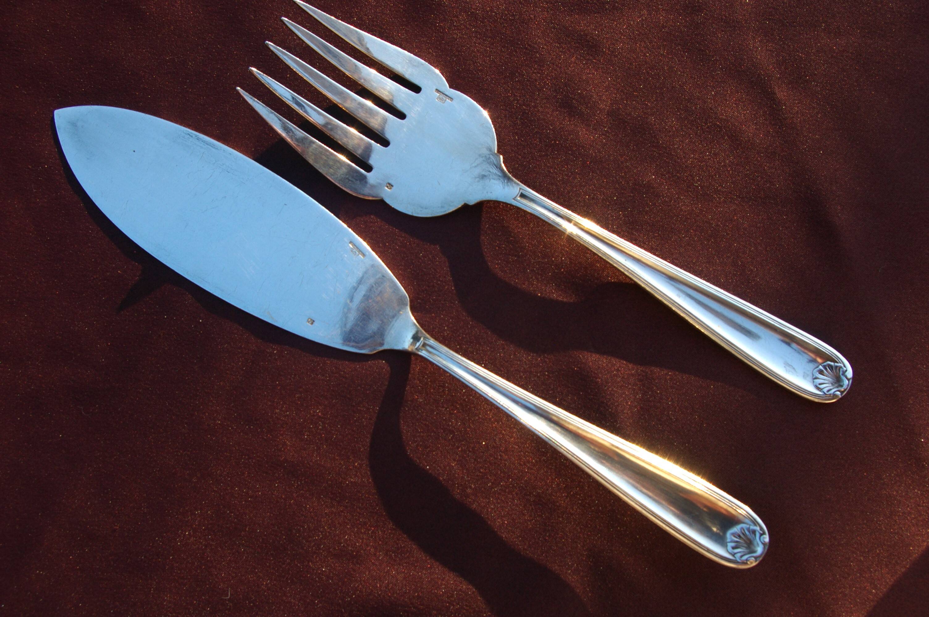 CHRISTOFLE MAROT Coquille - Fish Serving Cutlery (Knife + Fork)